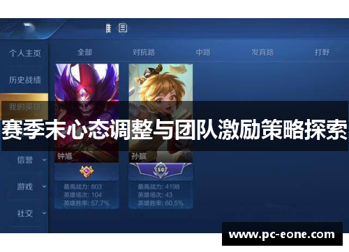 赛季末心态调整与团队激励策略探索