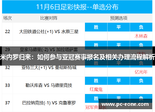 米内罗归来：如何参与亚冠赛事报名及相关办理流程解析